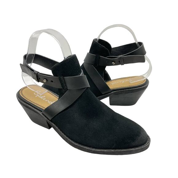 Splendid | Dasha NWOB Black Suede Leather Ankle Strap Booties - Picture 1 of 13